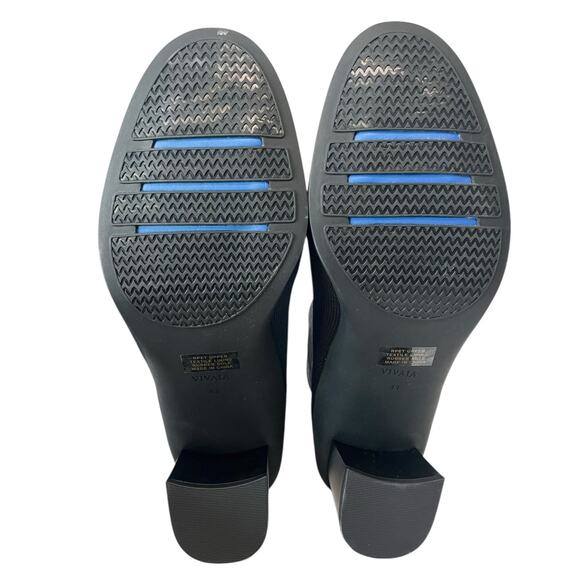 NEW Vivaia Amanda Almond Toe Block Heel Boots Water Repellent Navy EU 41 US 9.5 - Picture 9 of 10